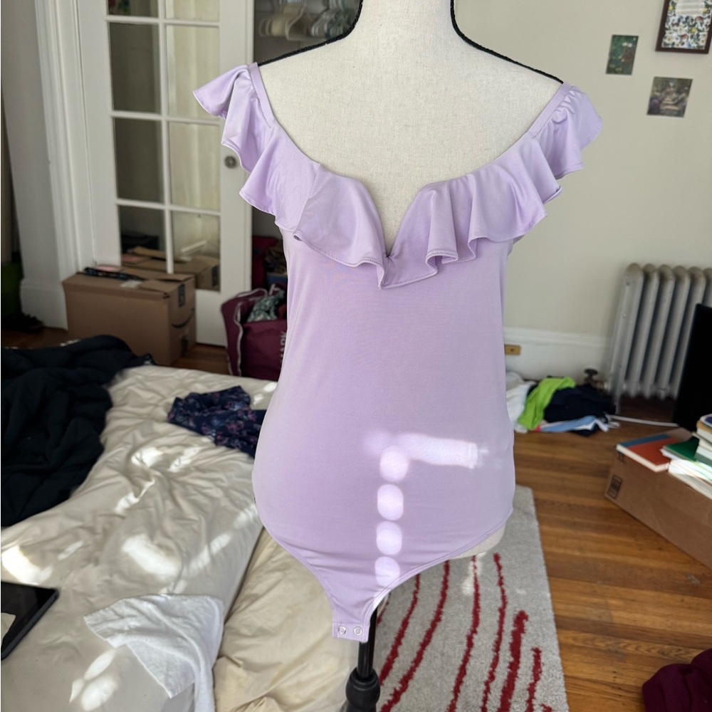 Lavender Ruffle Bodysuit